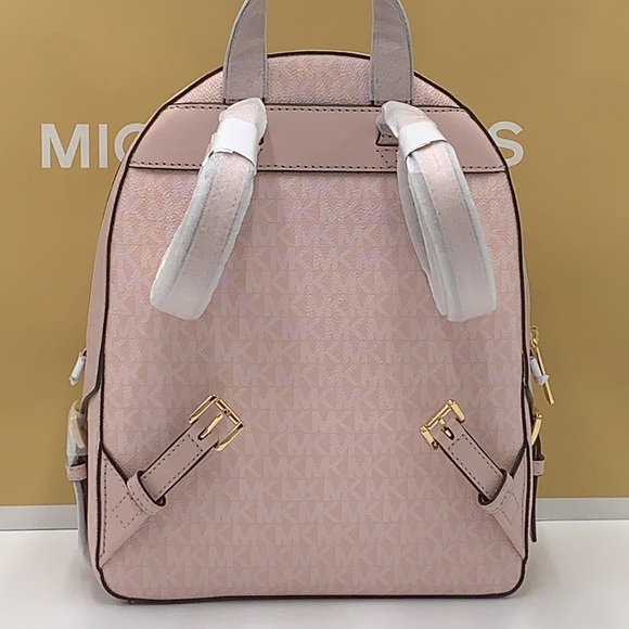 MICHAEL KORS JAYCEE MEDIUM BACKPACK LIGHT POWDER BLUSH SIGNATURE COLOR - Picture 8 of 16